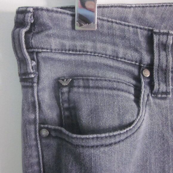 Armani Jeans AJ Womens Size 26 Gray Low Rise Straight Leg Slim Denim - Picture 6 of 10